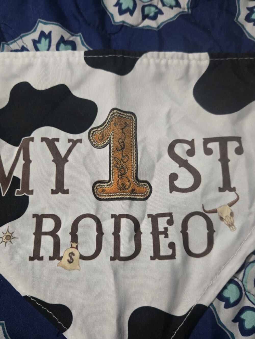 Kids White 'My 1st Rodeo' Birthday Banner And Bandana Bib